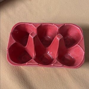 Vibrant Orange Ceramic Egg Tray
